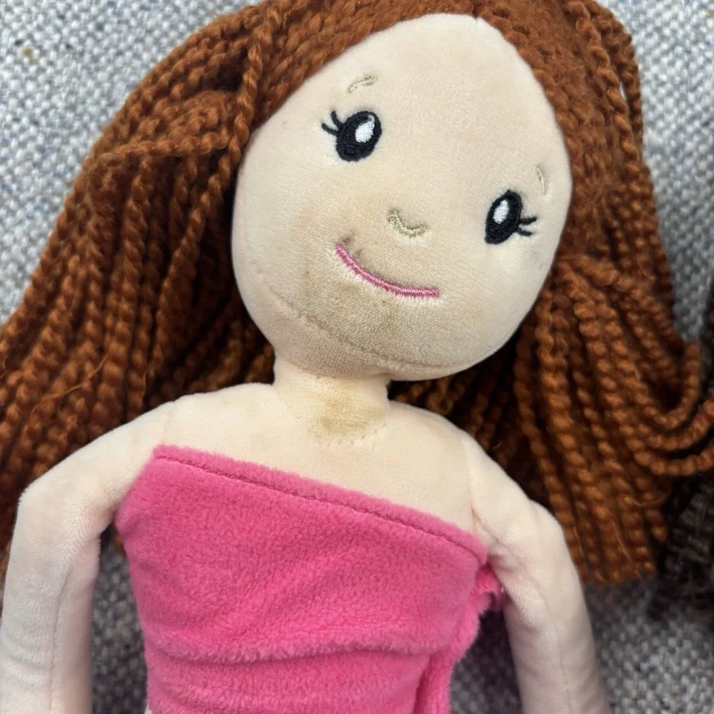 Preppy Pelican Black Brown Hair Plush Mermaid Doll Mermaid Tail 18